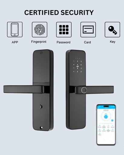 [M6000.1]  M6000 Series Smart Home Lock with Remote App Control with Fingerprint, Smart Entry with Number and Wi-Fi Black Color
